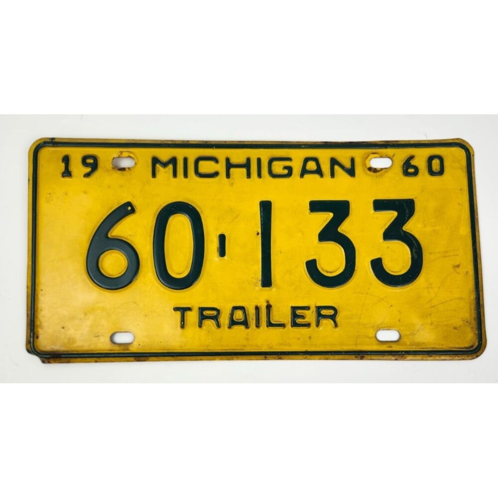 1960 State of Michigan Vintage License Plate 60-133